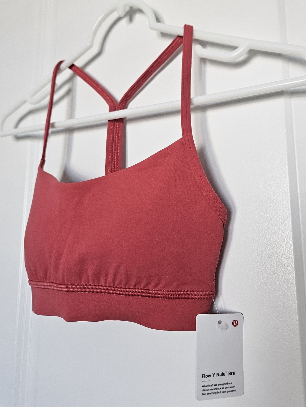 NWT Lululemon Flow Y Bra Nulu *Light Support, A–C Cups Desert Red Sz 2